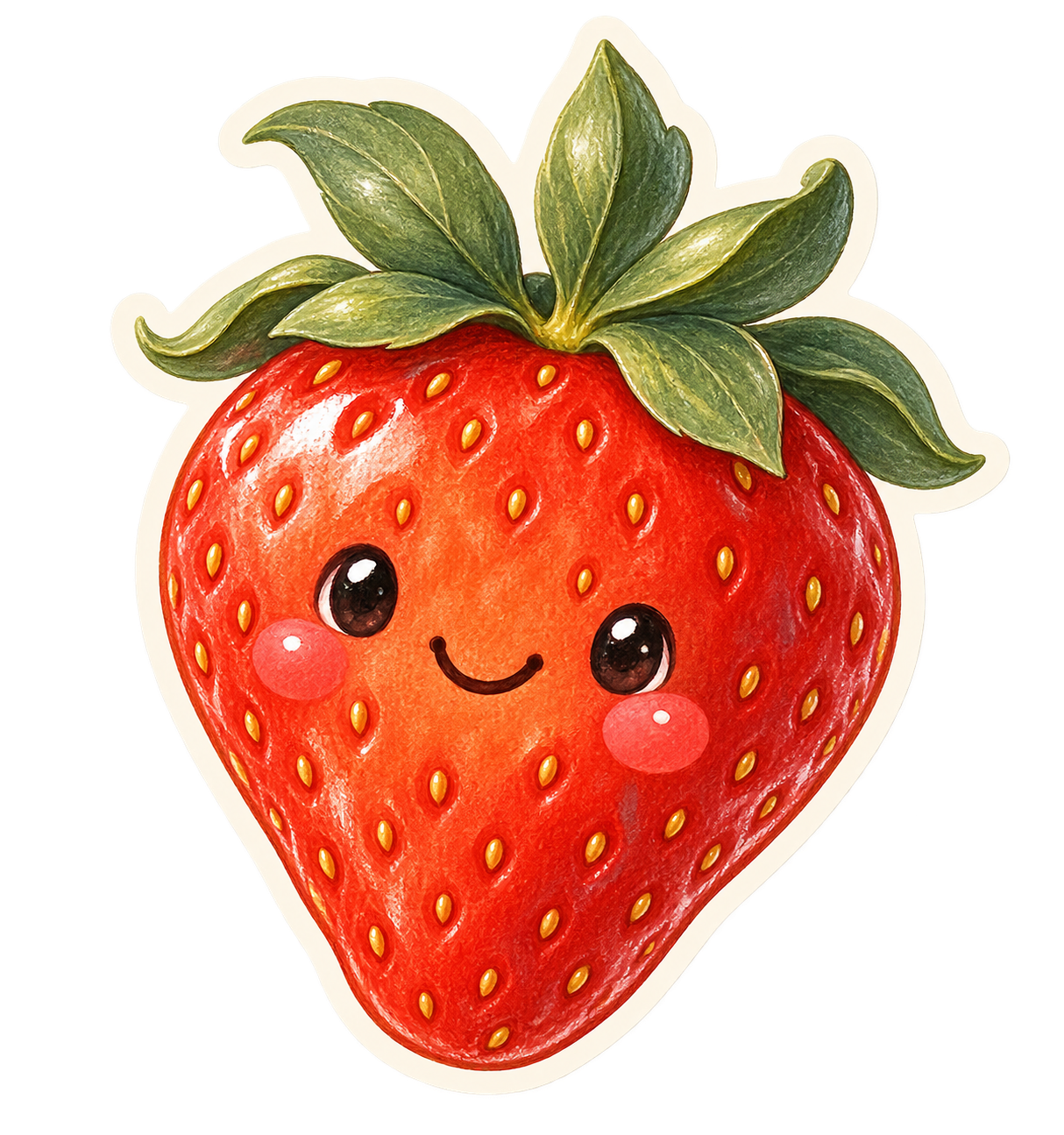Transparent strawberry character sticker