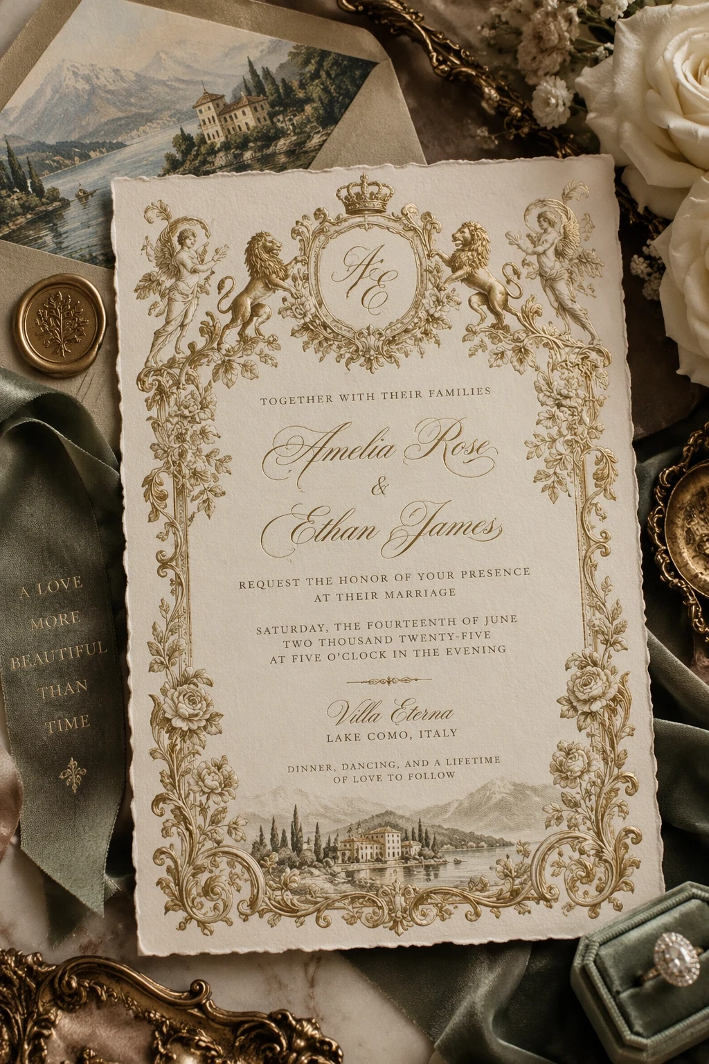 An elegant wedding invitation concept created with GPT Image 2.5 Sunburst